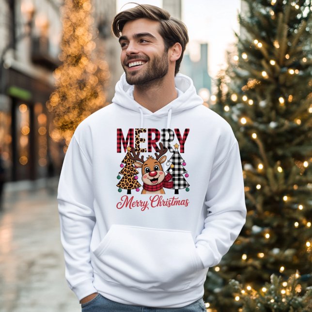Cozy Festive Reindeer Merry Christmas Hoodie (Creator Uploaded)