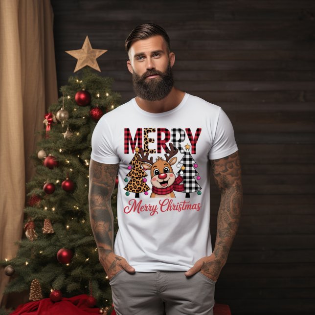 Cozy Festive Reindeer Merry Christmas T-Shirt (Creator Uploaded)