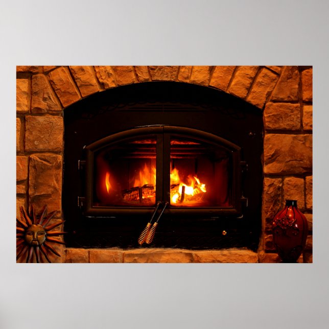 Cozy fireplace poster (Front)