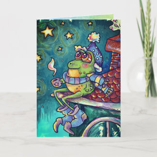 Cozy Frog Christmas & New Year Card