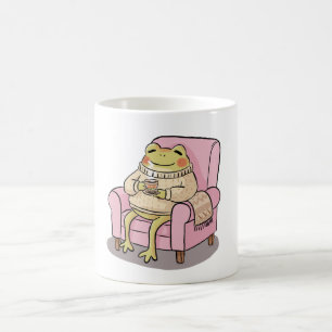 Cozy Frog Drinking Tea On Sofa Illustration Coffee Mug