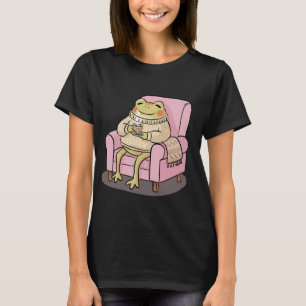 Cozy Frog Drinking Tea On Sofa Illustration T-Shirt