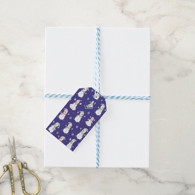 Cozy Frosted Snowman Winter Gift Tags (With Twine)