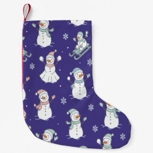Cozy Frosted Snowman Winter Small Christmas Stocking