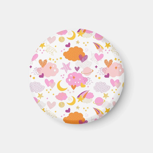 Cozy Galaxy- cosmos, moon, stars and hearts Throw  Magnet (Front)