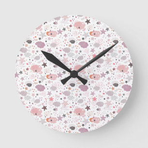 Cozy Galaxy- cosmos, stars and clouds Throw Pillow Round Clock