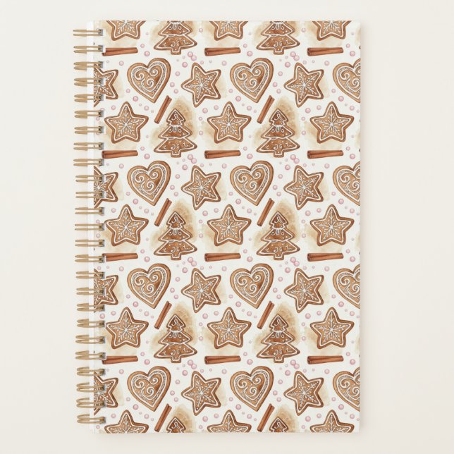 Cozy Gingerbread Cookie Seamless Pattern Planner (Front)