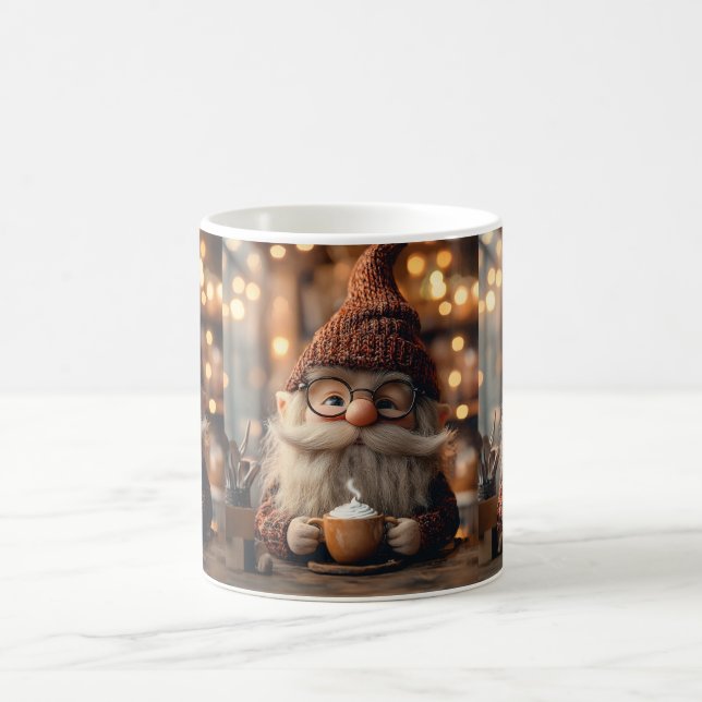 Cozy Gnome Enjoying a Cup of Hot Cocoa (Center)