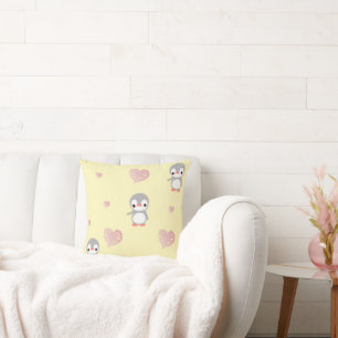 Cozy Heart Warming Penguin Cushion