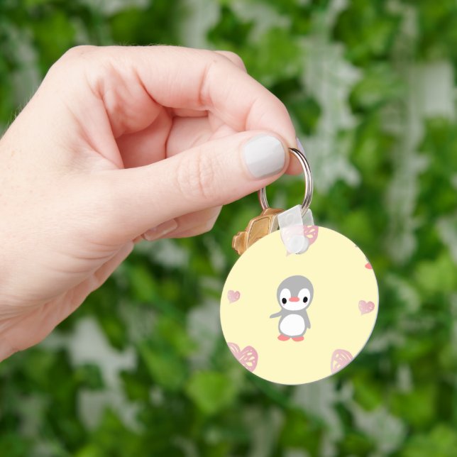 Cozy Heart Warming Penguin Key Ring (Hand)