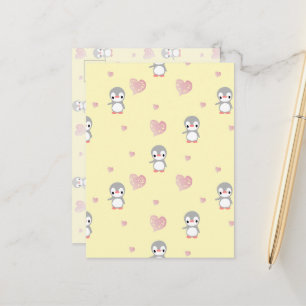 Cozy Heart Warming Penguin Postcard