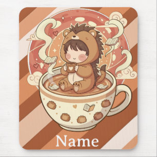 Cozy Hedgehog Brew Office Mouse Pad
