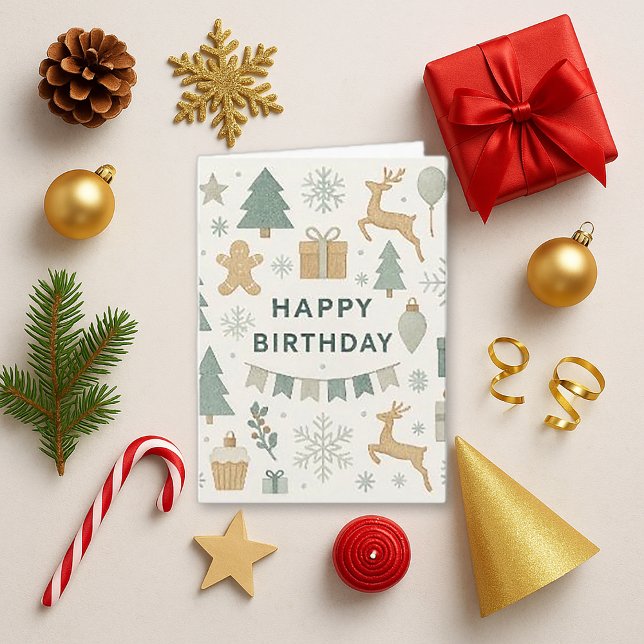 Cozy Holiday Birthday Design Card (Creator Uploaded)