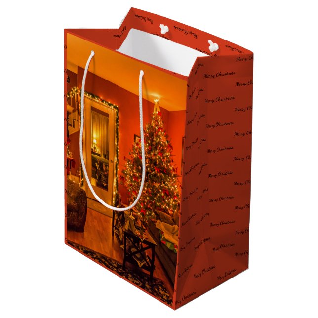 Cozy Holiday Medium Gift Bag (Back Angled)