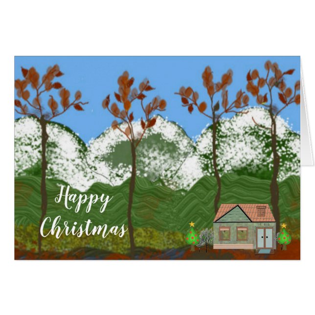 Cozy Home Winter Scene at Christmas (Front Horizontal)