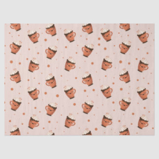 Cozy Hot Chocolate - Cute Mug Pattern with Whipped Tissue Paper