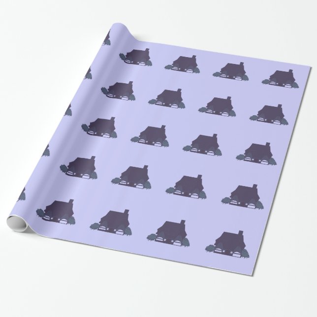 Cozy Houses Wrapping Paper (Unrolled)