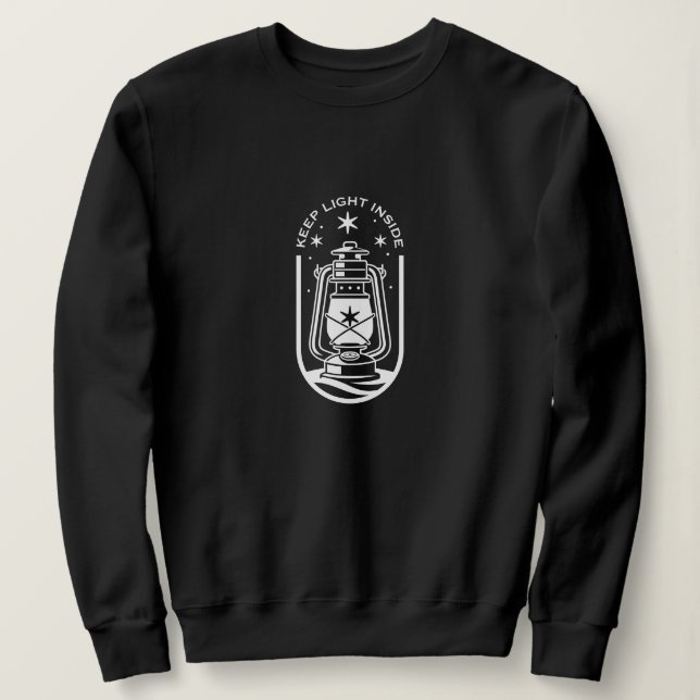 Cozy Hygge Minimalist Lantern Keep Light Inside Sweatshirt (Design Front)