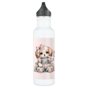 Cozy Kawaii Cottagecore Farmcore Puppy Style 710 Ml Water Bottle