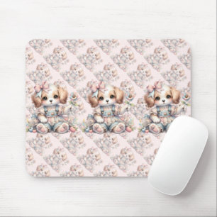 Cozy Kawaii Cottagecore Farmcore Puppy Style Mouse Mat