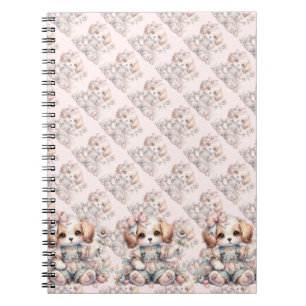 Cozy Kawaii Cottagecore Farmcore Puppy Style Notebook
