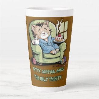 Cozy Kitten with Coffee and Cake – Funny Cat Latte Mug