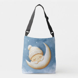 Cozy Knit Nap Cresent Moon Crossbody Bag