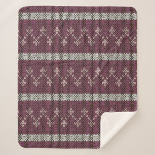 Cozy Knitted Pattern Throw Blanket in Burgundy