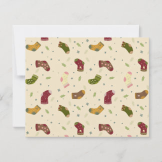 Cozy Knitted Socks Christmas Card Warm Winter Wish