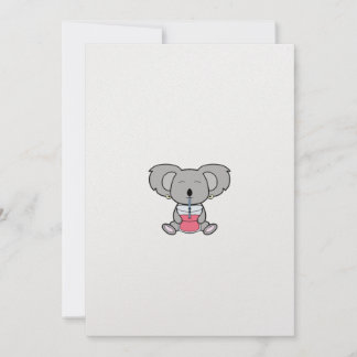 Cozy Koala blank invitation and announcement card