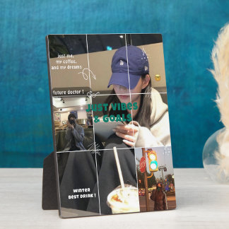 Cozy Korean Winter Aesthetic Collage Photo Plaque