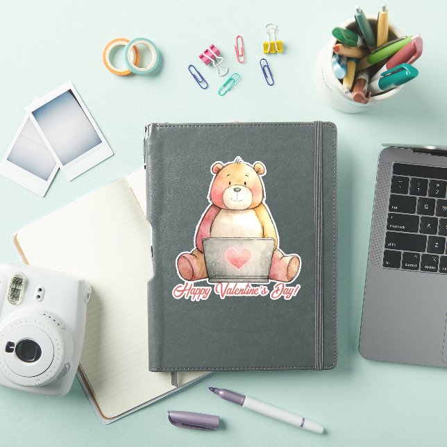 Cozy Laptop Bear Valentine`s Day (iPad Cover)