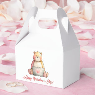 Cozy Laptop Bear Valentines Design Favour Box