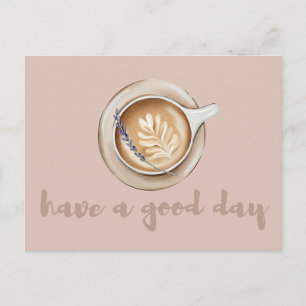 Cozy Lavender Latte Art Design  Postcard