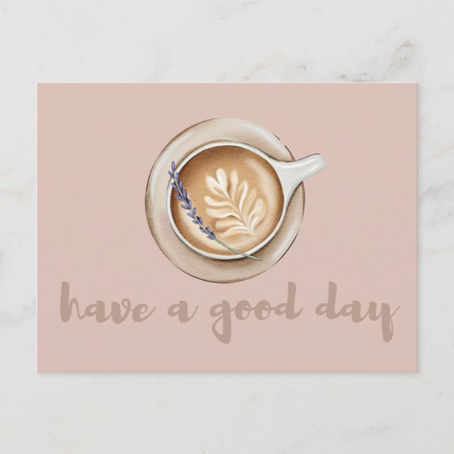 Cozy Lavender Latte Art Design  Postcard (Front)