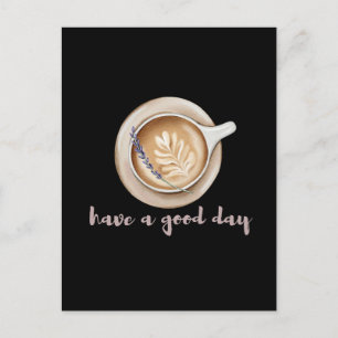 Cozy Lavender Latte Art Design Postcard
