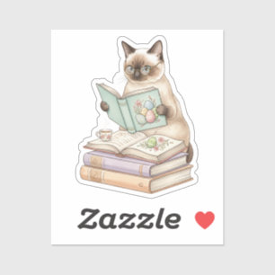 Cozy Librarian Cat Reading Easter Book Bookworm
