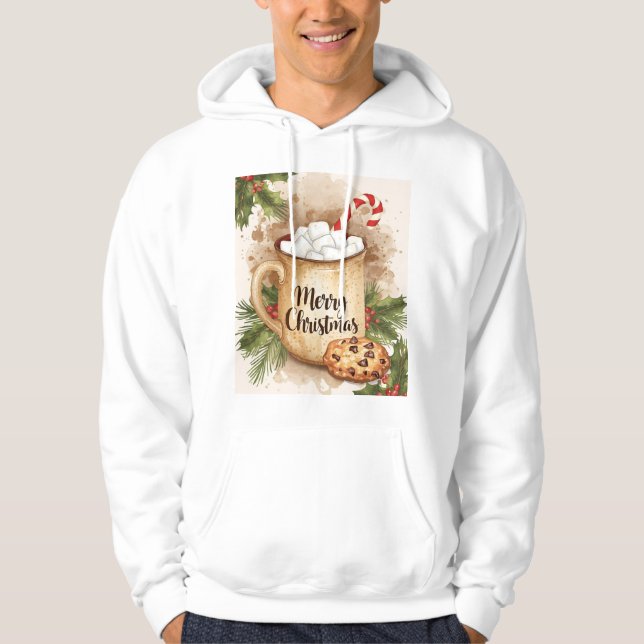 Cozy merry C\hristmas holly cookie warm festive Hoodie (Front)