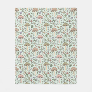 Cozy Mint Green Fungi Gender Neutral Baby Shower Fleece Blanket