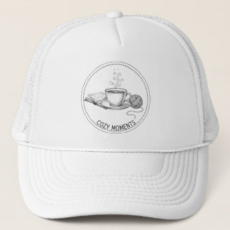 Cozy Moments Coffee Book & Knitting Minimal ART Trucker Hat