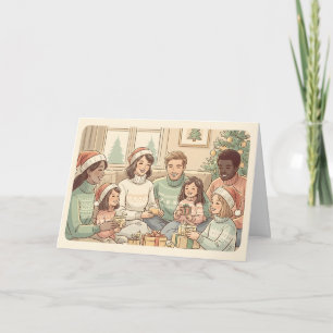 Cozy Multi-Generational Family Christmas Gathering Card