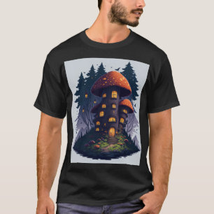 Cozy Mushroom Cottage in a Magical Forest T-Shirt