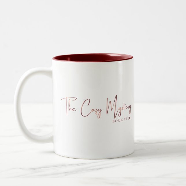 Cozy Mystery Book Club Sleuther Two-Tone Coffee Mug (Left)