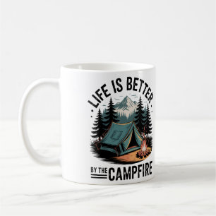 Cozy Nature Adventure Camping Campfire Mountain  Coffee Mug