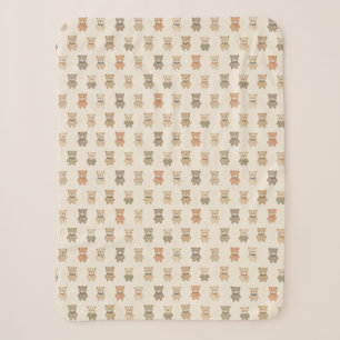 Cozy Neutral Teddy Bear Nursery Blanket