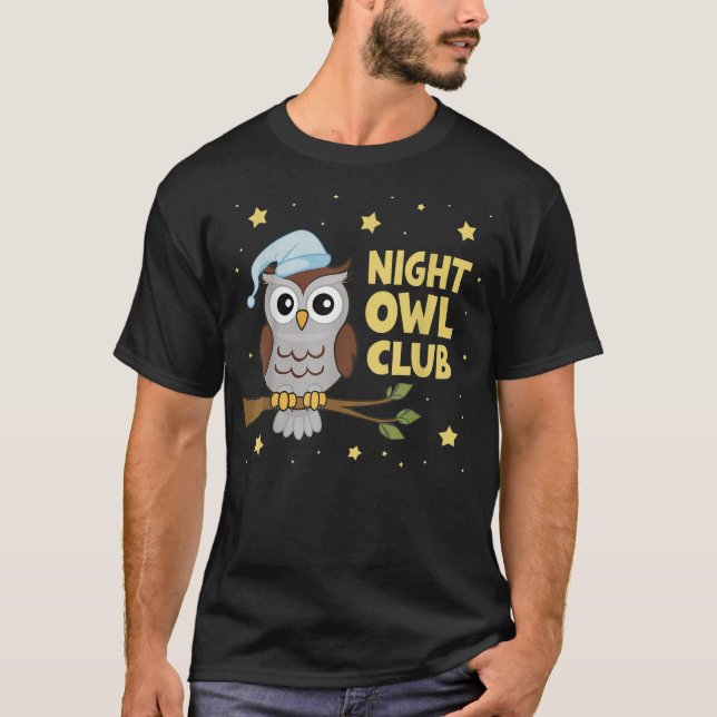 Cozy Night Owl Club Outfit Gifts Design T-Shirt (Front)