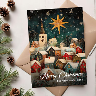 Cozy Nostalgic Christmas Village Scene Holiday
