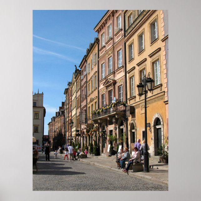 Cozy Old Town in Warsaw Poster (Front)