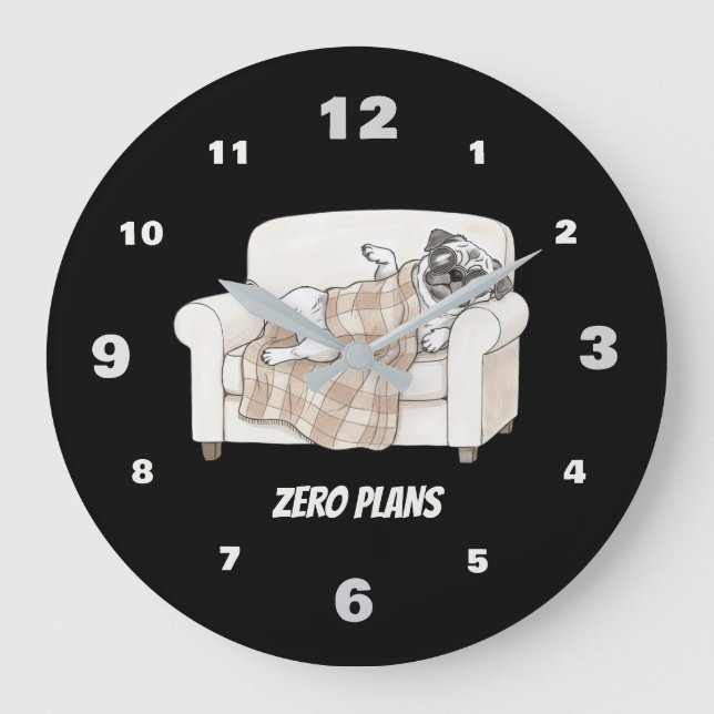 Cozy Paws Collection Black Large Clock (Front)
