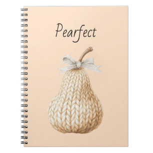 Cozy Peach Blush Pearfect Pear Fruit Notebook